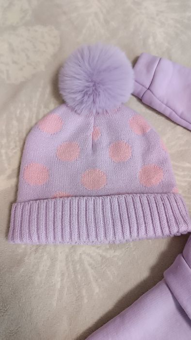 Костюм трьохнитка на флісі для дівчинки 86 92 шапка в подарунок