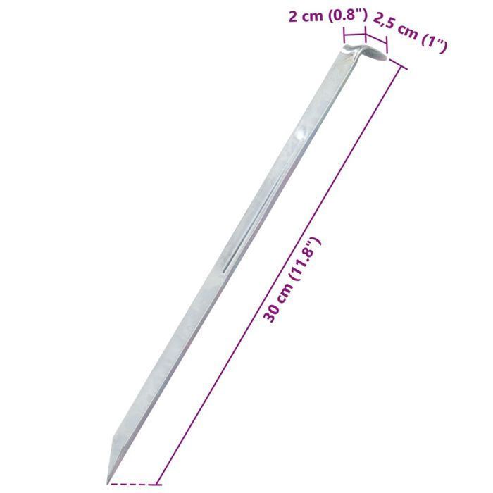 Vidaxl Śledzie Do Namiotu, 24 Szt., 30 Cm, Ø20 Mm, Stal Galwanizowana