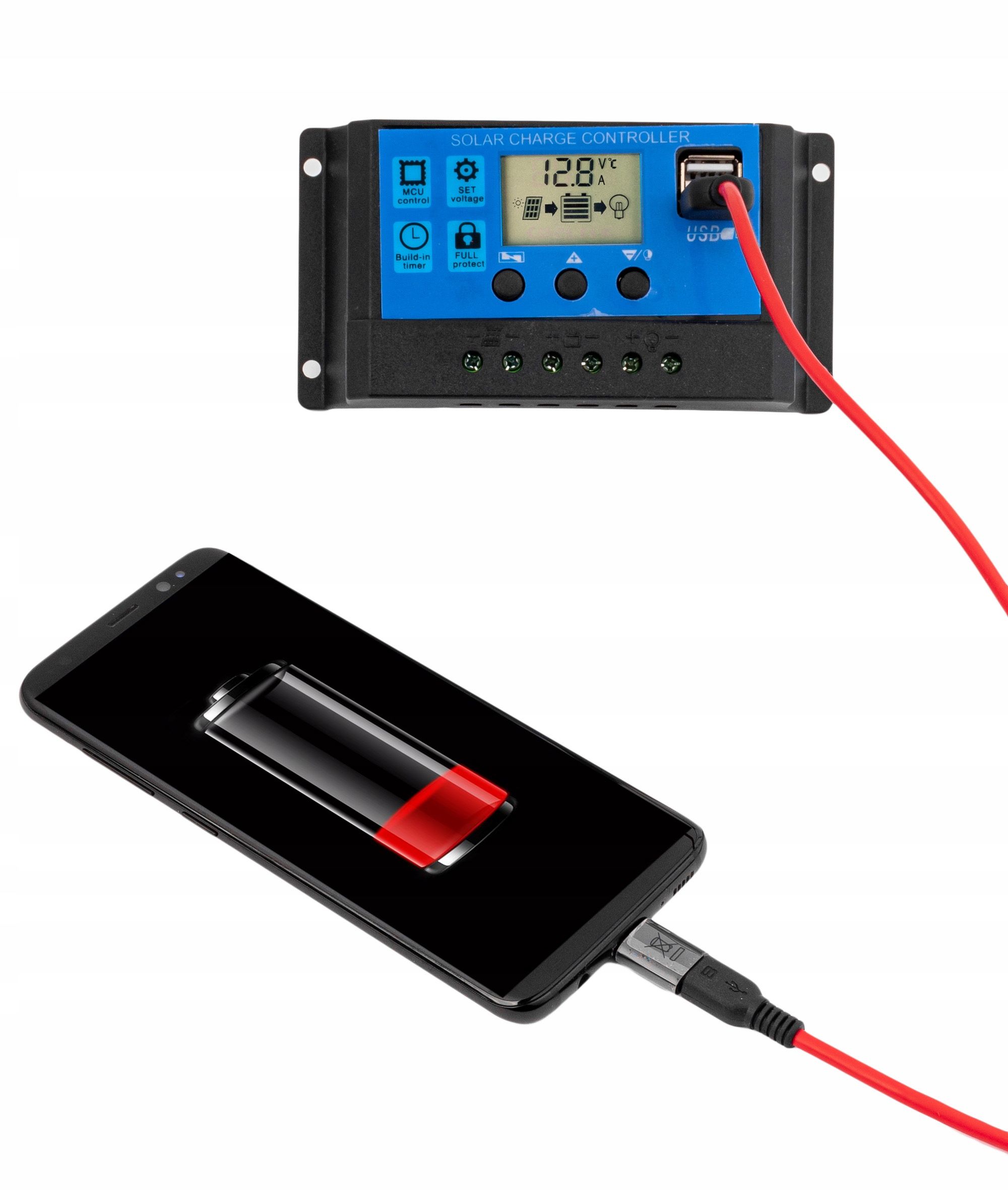 Panele fotowoltaiczne bateria słoneczna 40W 12V regulator (ZES205)