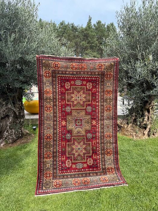 Wełniany Kazak Kaukaz dywan Kaukazki r.tkany 185x110 galeria 7 tyś