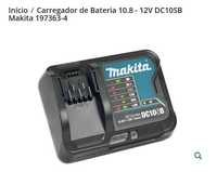 Carregador Makita DC10SB + baterias + lanterna