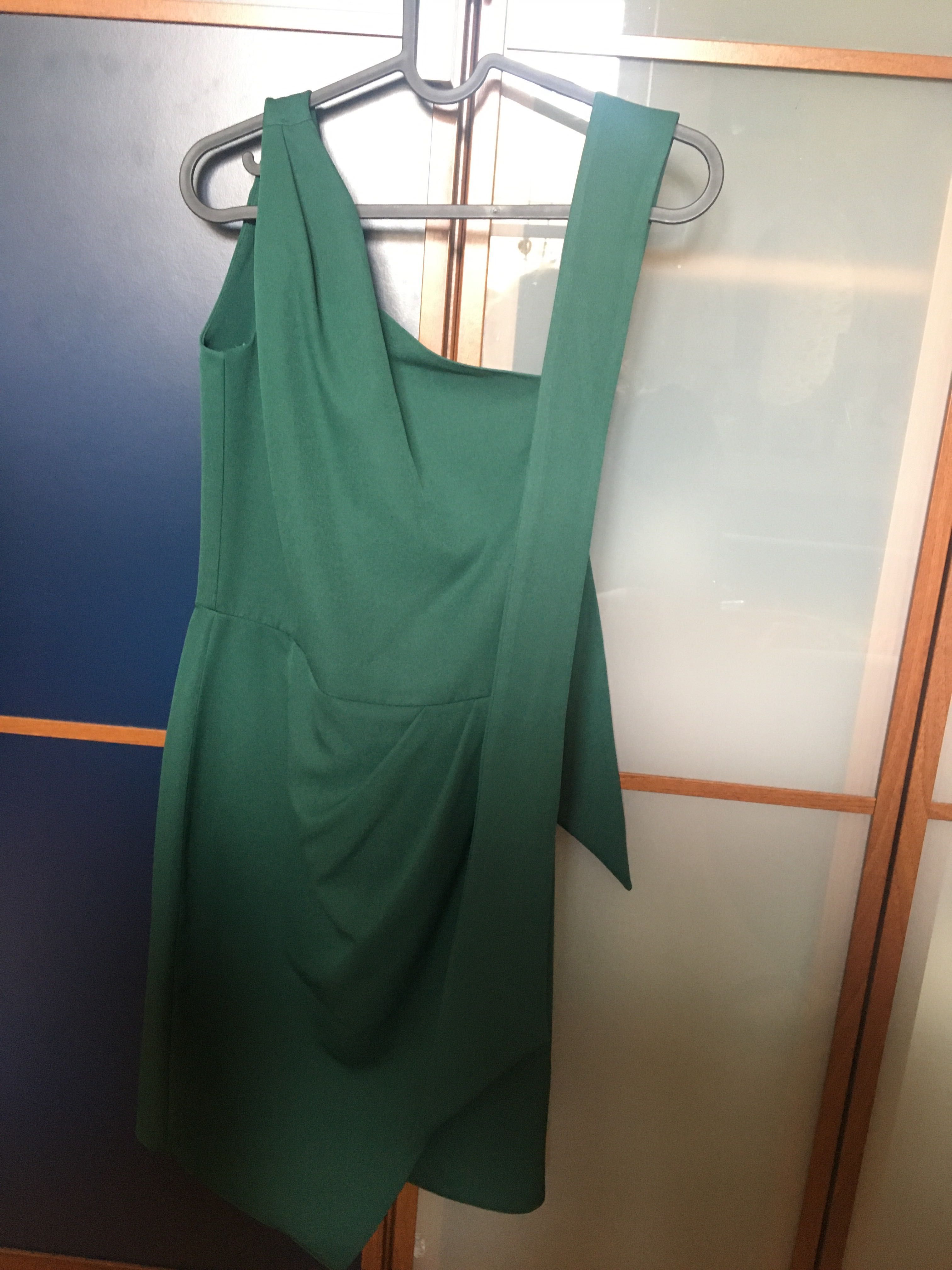 Butelkowa, zielona dopasowana sukienka na wesele xs