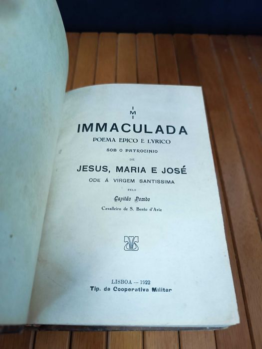 Livro Imaculada por Capitão Pombo 1922