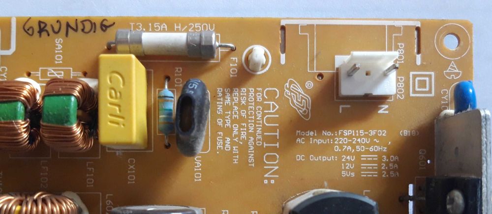 Zasilacz T3.15A FSP115-3F02 tv Grundig 40 VLE 5420BG