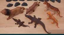 Figuras animais selvagens selva savana leão leoa leopardo crocodilo