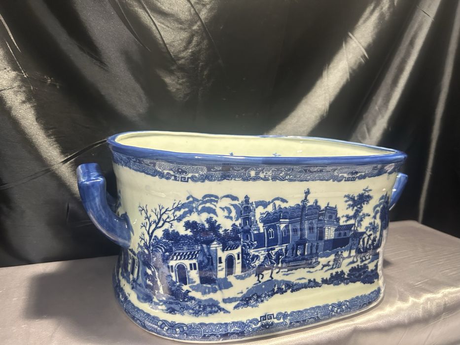 Victoria Ware duży pojemnik cachepot  Angielski ironstone blue & white