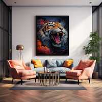 Plakat na Ścianę Obraz Tygrys Żywe Kolory Fantasy 40x60 cm Premium