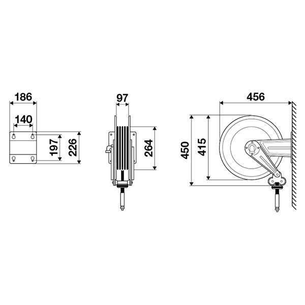 Bęben zwijak automatyczny INOX - 200 bar - 20 m