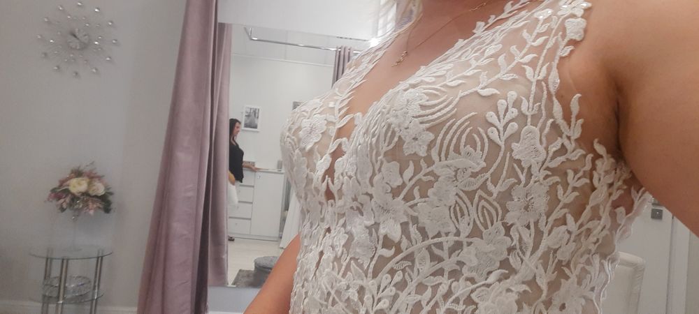 Suknia ślubna muślin 38 niska kobieta