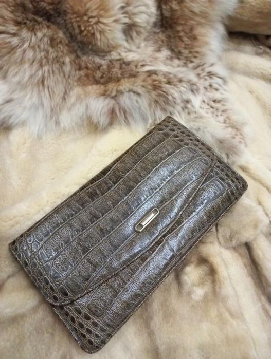Сумка клатч крокодил