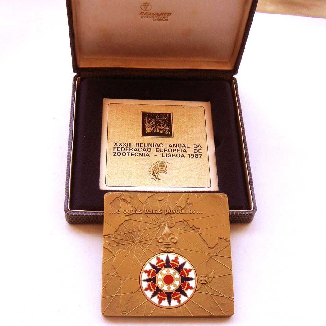 Medalha de Bronze e Esmalte Federação de Zootecnia em Estojo Original