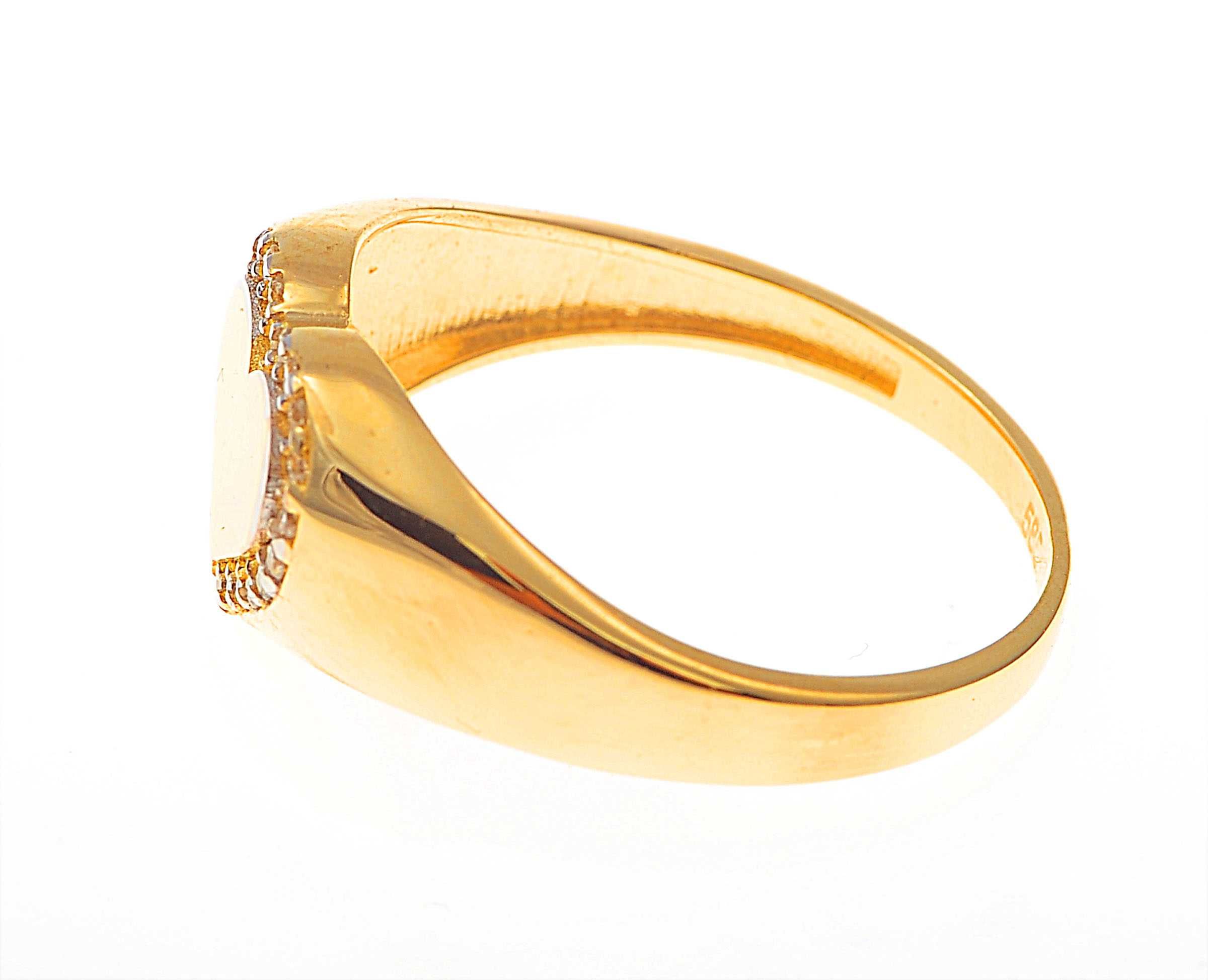 Złoty pierścionek serduszko z cyrkonią 255923