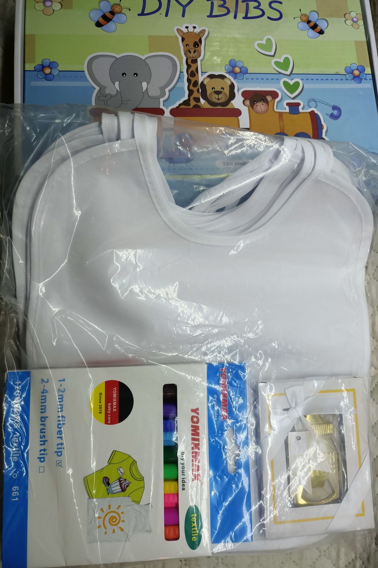 Śliniaki do rysowania 12 szt. DIY BIBS Lenbest