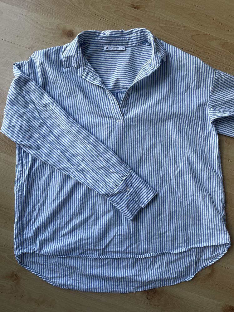 Koszula w niebieskie paski M 100% bawełna Pull&Bear