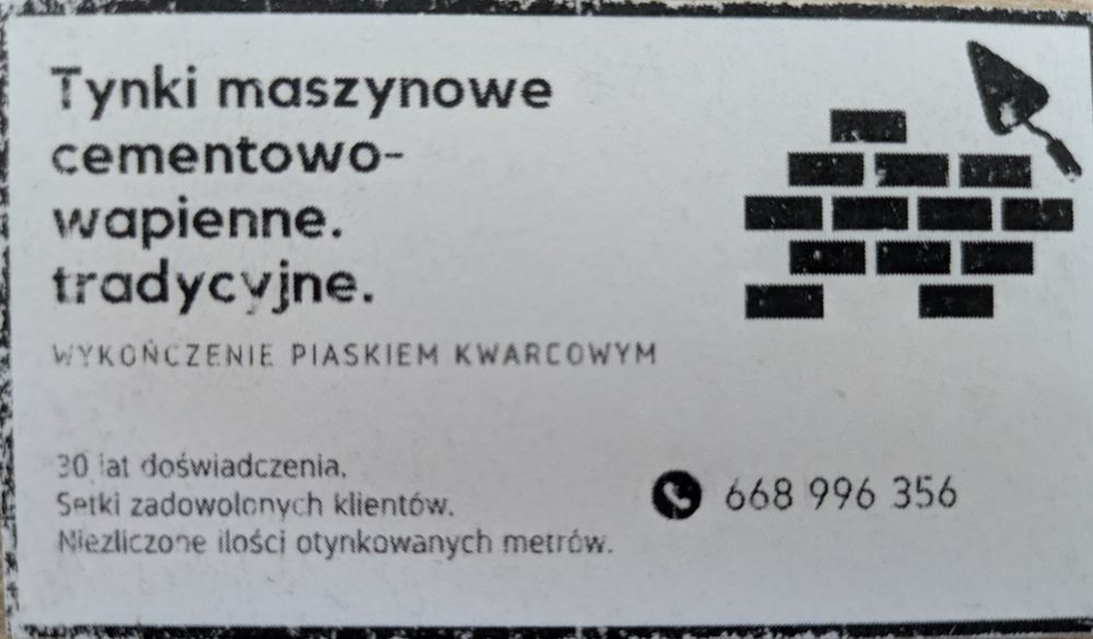 Tynki maszynowe cementowo-wapienne, wykończenia wnętrz