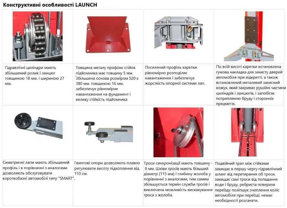 Підйомник автомобільний 2-х, 4-х стійкові LAUNCH 3,5-4-5т/220в