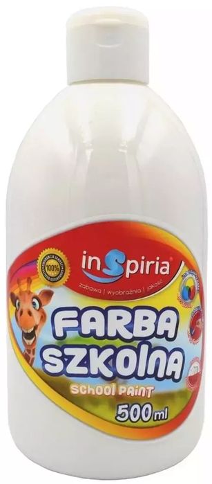 Farba szkolna biała 500 ml. InSpiria. Nowy Produkt