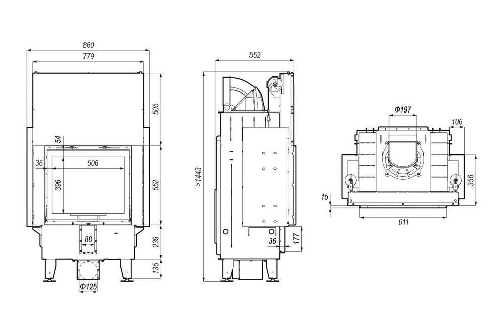 Wkład kominkowy DEFRO intra sm G 10KW GILOTYNA
