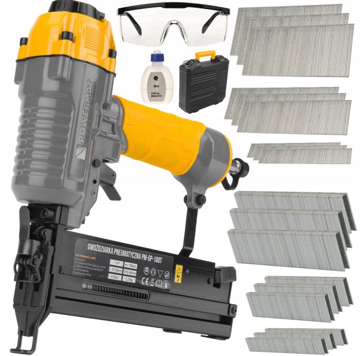 Gwozdziarka Zszywacz Pneumatyczny 2w1 Taker Powermat Zestaw Walizka