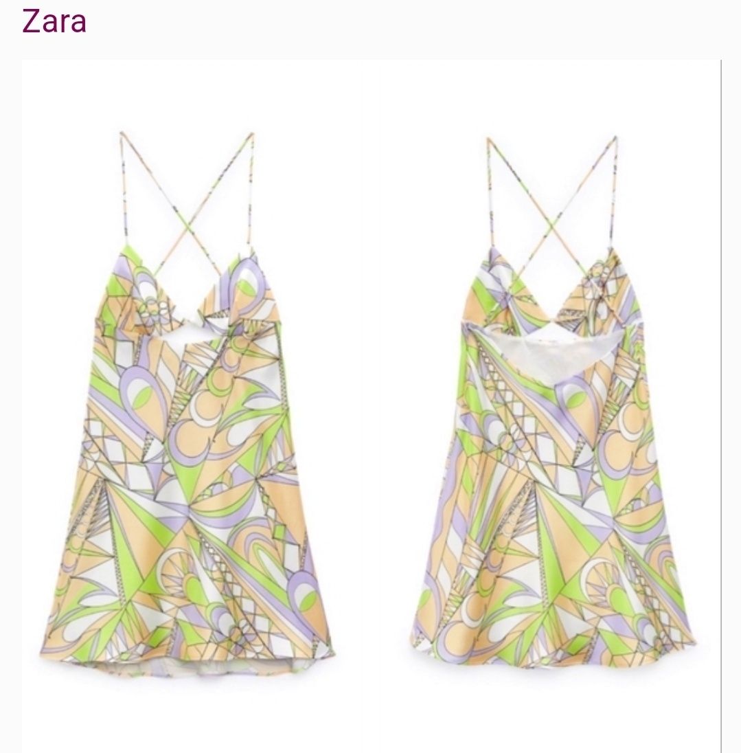 Коротка сукня від Zara, літня, з відкритою спиною, розмір S