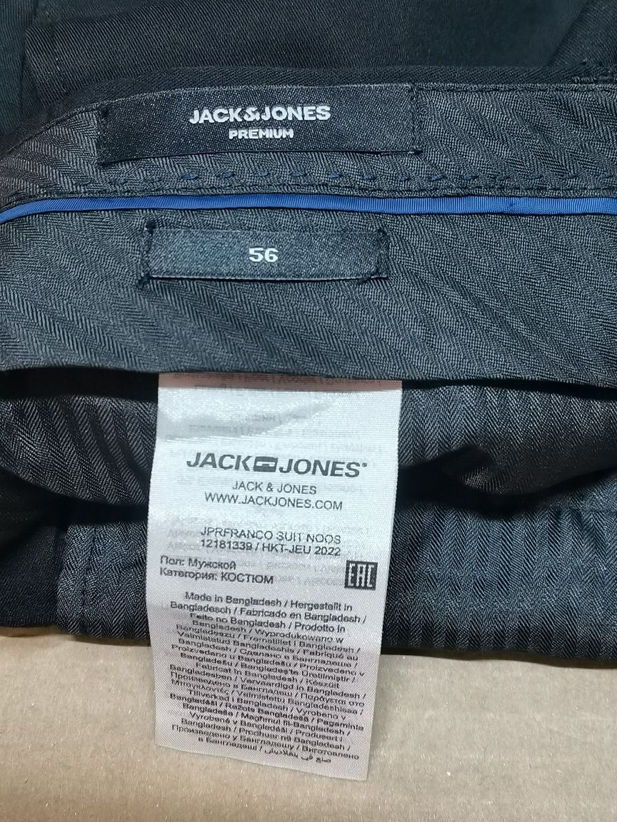 Jack&Jones garnitur męski czarny elegancka jednorzędowy rozmiar 56