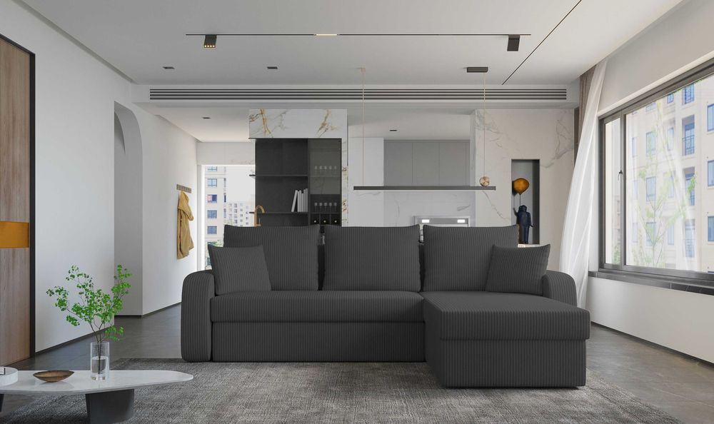 NAROŻNIK z funkcją spania nowoczesny COSMO rozkładany ROGÓWKA pojemnik