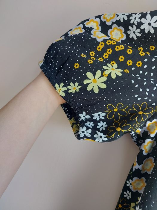 Damska lekka bluzka wzór kwiatowy z koronką wiosna lato rozmiar 48 4XL