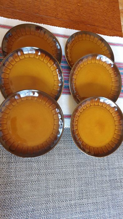 Talerzyki deserowe, z okresu PRL - Tułowice - 6 sztuk
