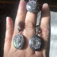 Серебро  кольцо серьги