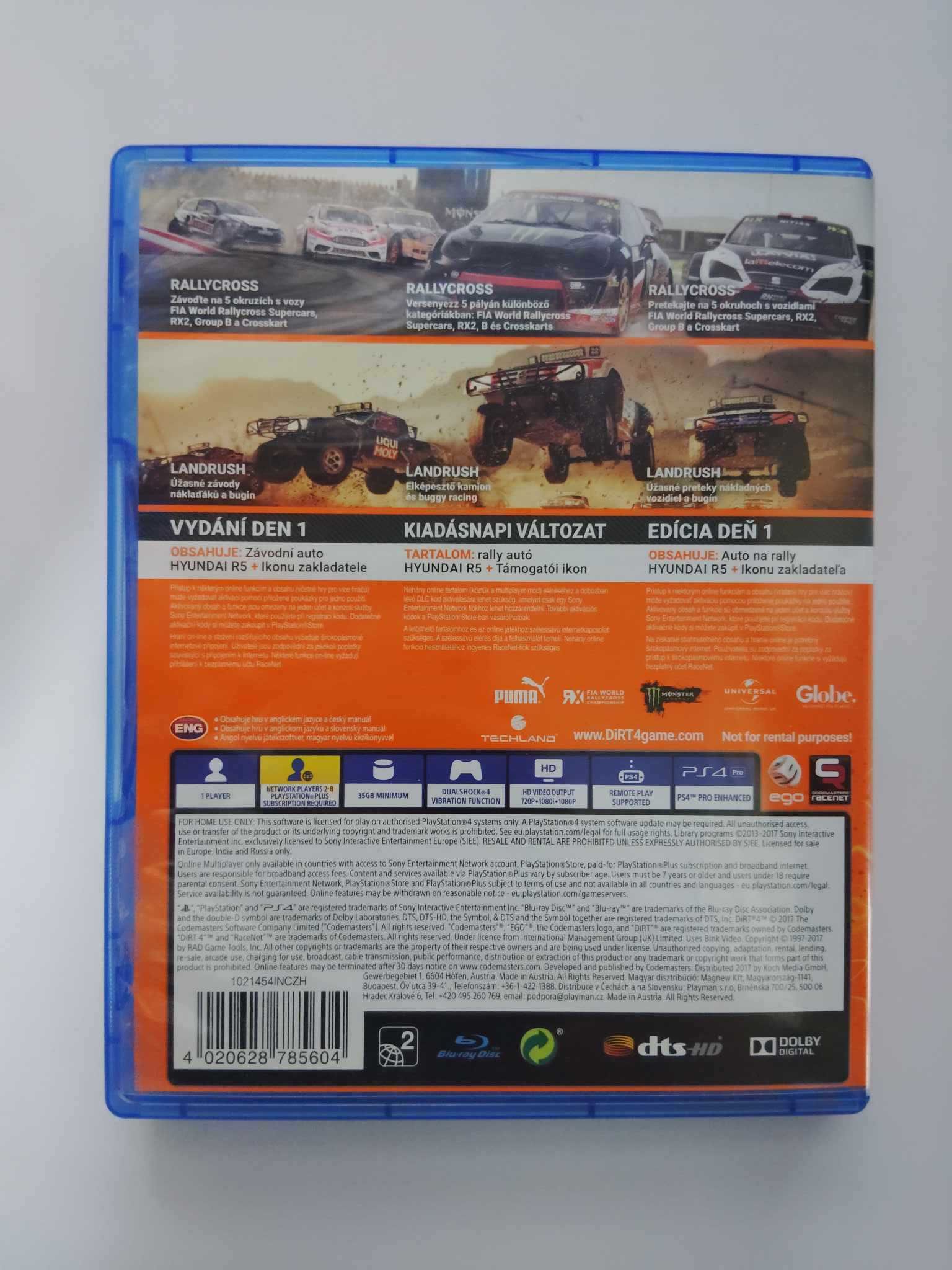 Dirt 4 PS4 Mówią po Polsku w grze / okładka zagraniczna ps4 i ps5