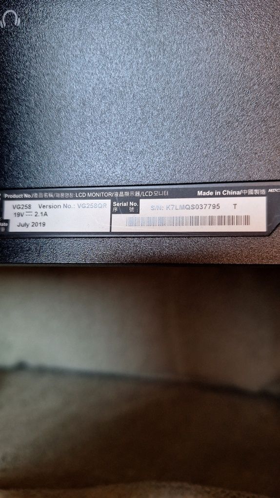 Monitor Asus vg258qr 165hz