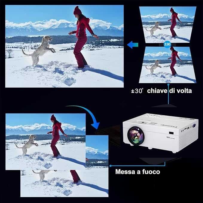 Przenośny mini projektor 1080P