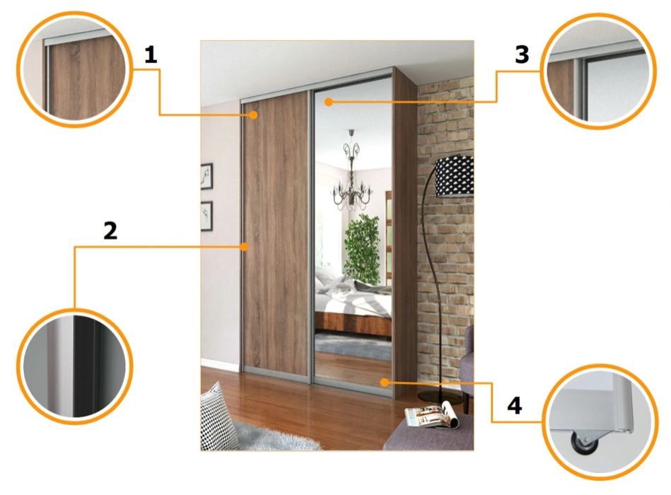 drzwi przesuwne szafa wnękowa wymiar 80-100cm