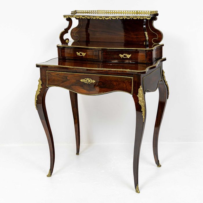 Damski sekretarzyk biurko Ludwik XV antyk Francja stare palisander