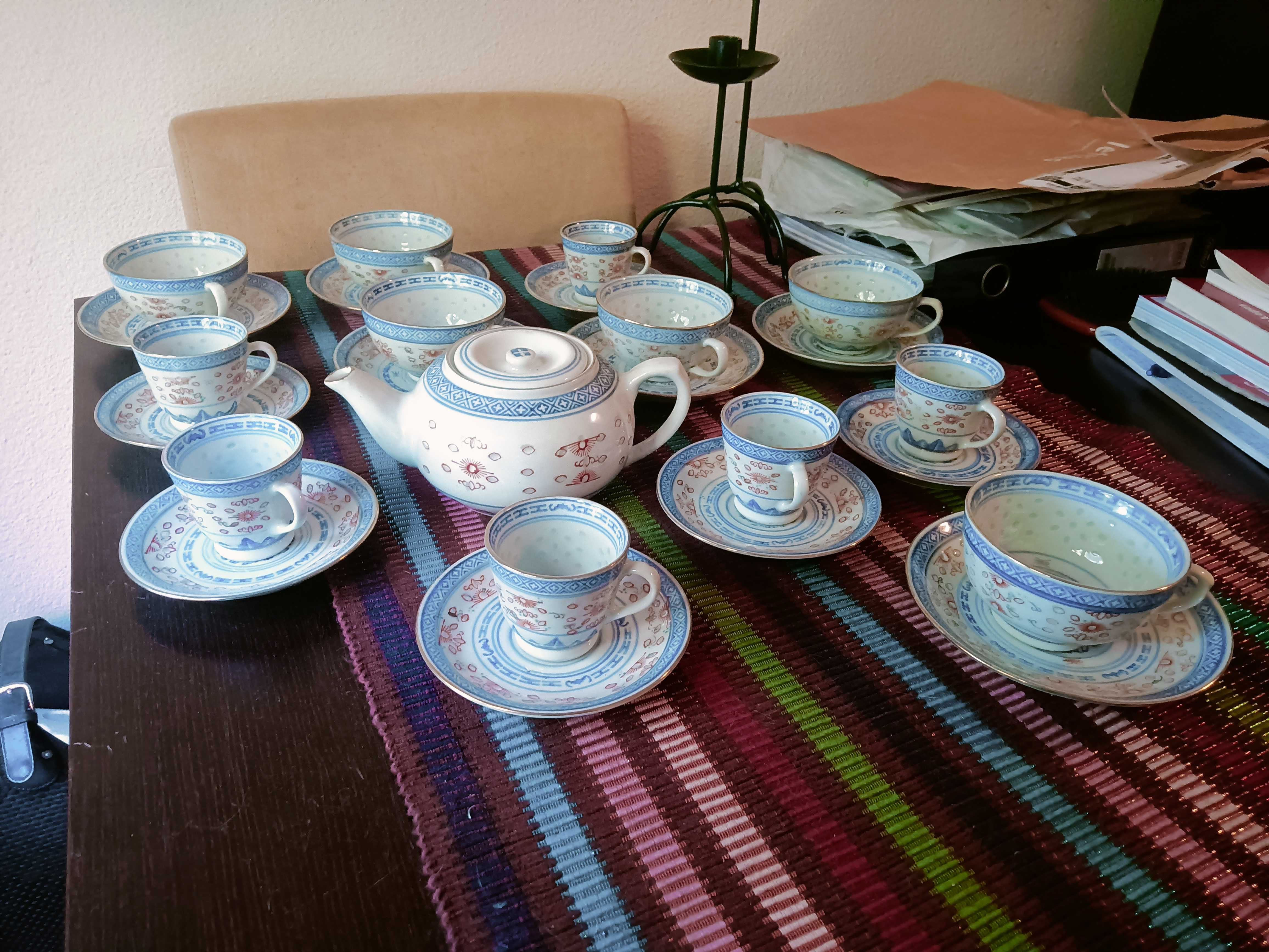 Serviço de chá e serviço de café. Estilo chinês