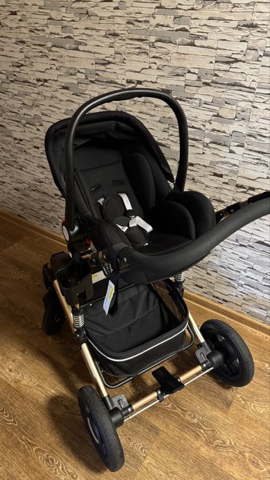 Коляска 3в1 трансформер Ninos Freelander Black + автокрісло