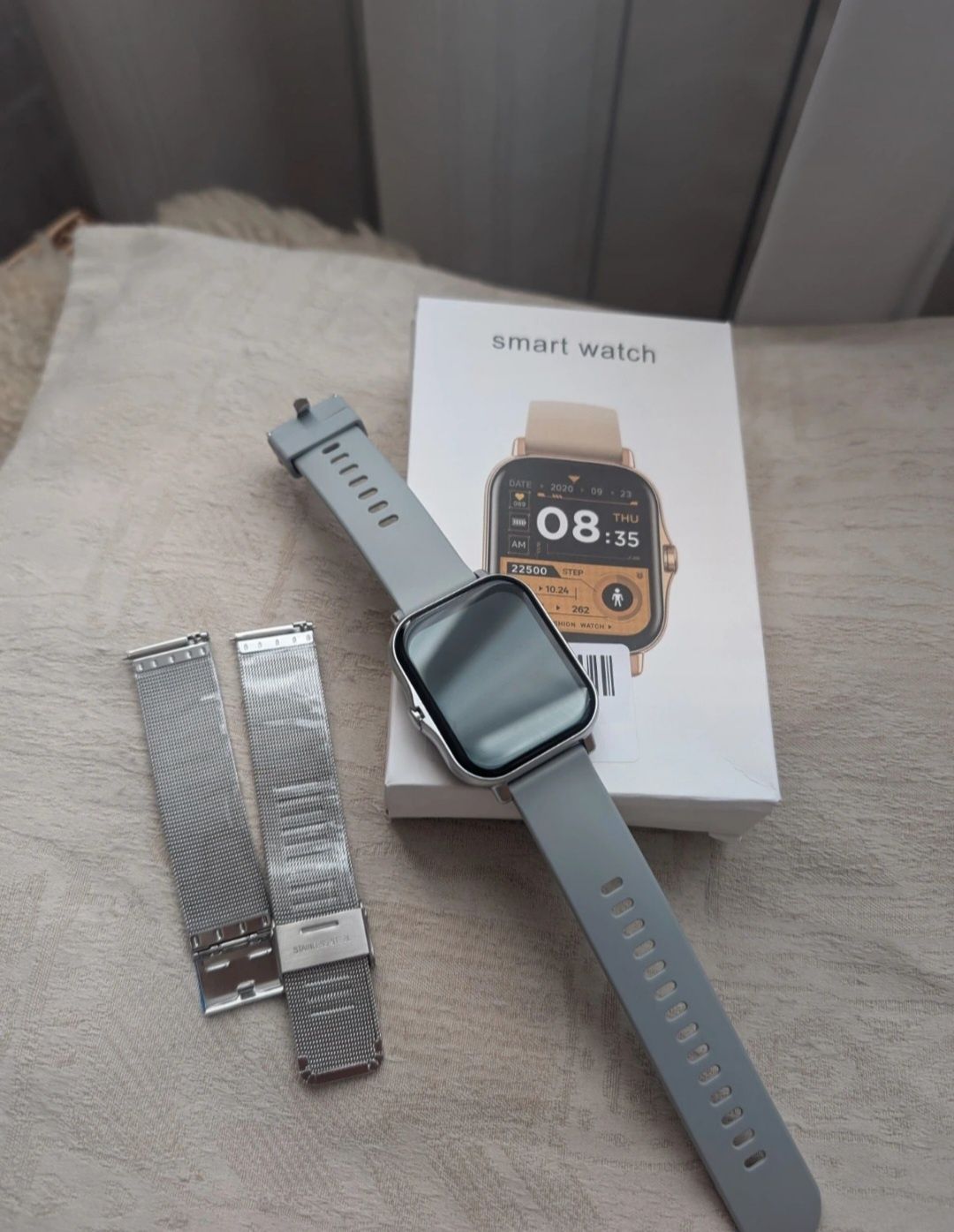Smartwatch szary, lige komplet