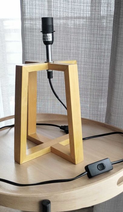 Lampa drewniana, nowoczesna, stołowa, wysokość 25cm