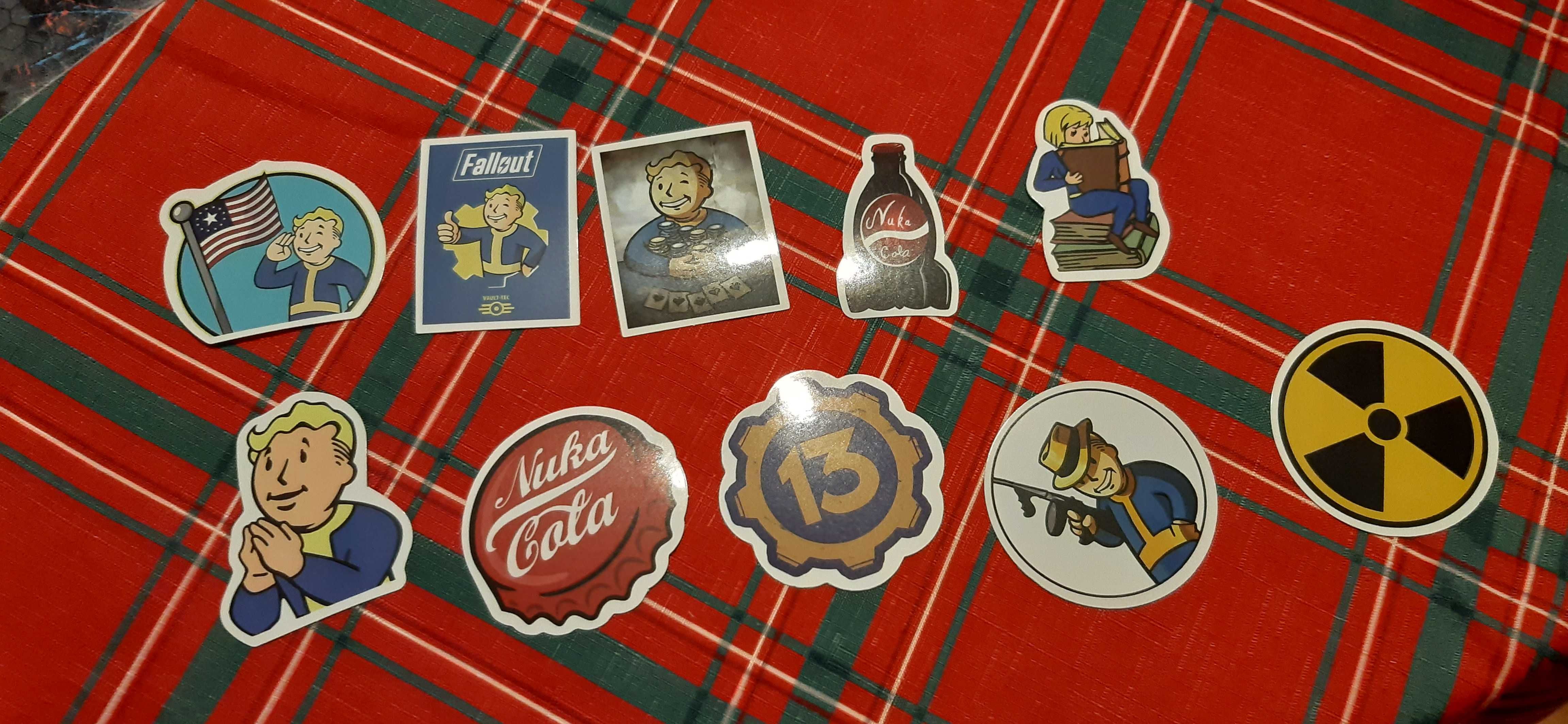 zestaw 10 szt. naklejek z gry fallout retro dla kolekcjonerów