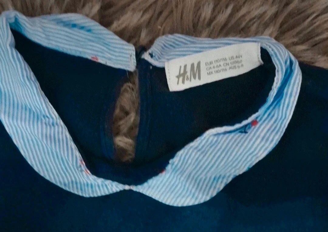 Bluzka sweterek z efektem koszuli H&M 110 / 116