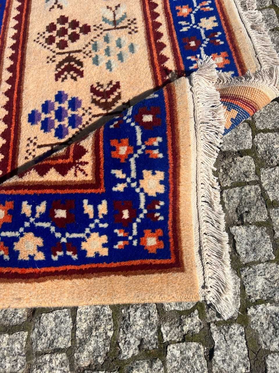 Indyjski chodnik dywan Vintage r. tkany wzór ART DECO 200x84 cm