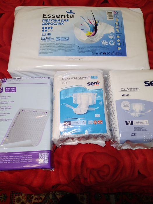 Памперси для дорослих S. M. XL. Чоловічі  прокладки.Пелюшки 60 на 60.