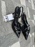 Чорні туфлі слінгбеки zara 39