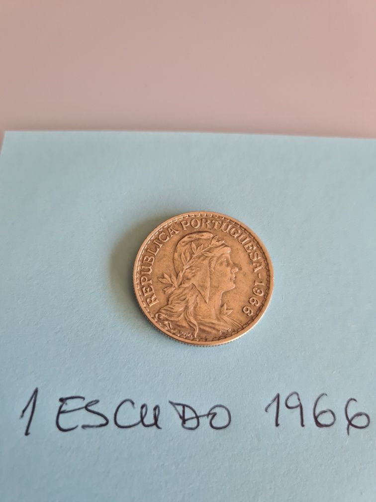 1 escudo de 1966 , moeda .