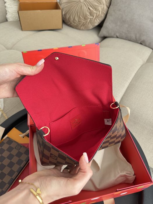 Сумка Louis Vuitton Felicie Pochette Brown шкіра | коричнева