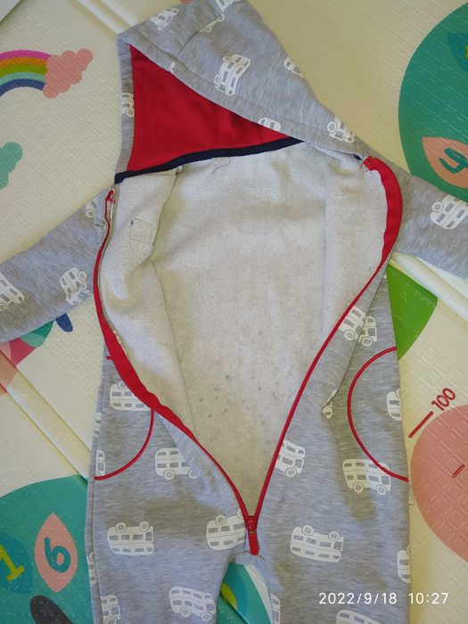 Теплый комбинезон ромпер 86 размер, комбинезон с начесом 86 размер