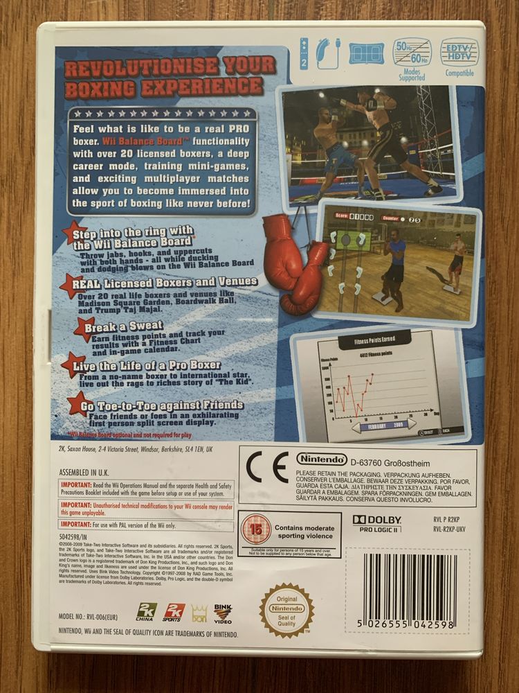 Wii - Don King - Boxing - Só Caixa e Manual