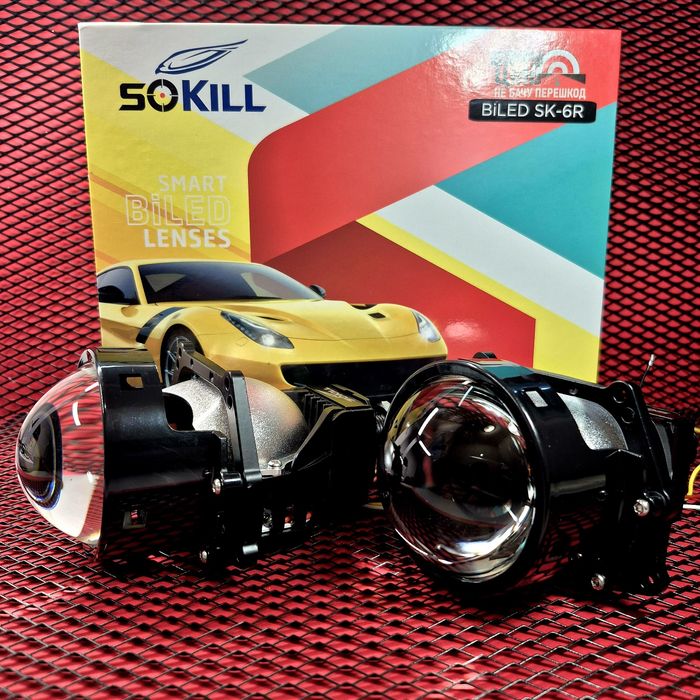 Автомобільні BI-LED лінзи Sokil SK-6R 3.0" 55/65W 6000K 9-16В