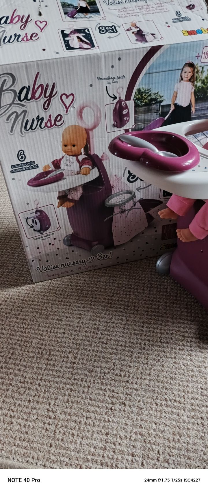 Baby Nurse Walizka opiekunki Smoby + lalka zestaw podróżny 3 w 1