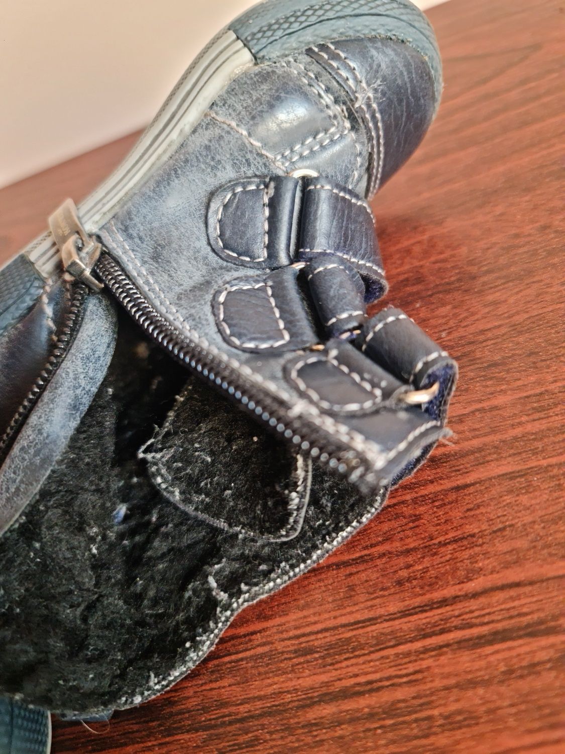 Buty trzewiki kozaki granatowe jesienne zimowe